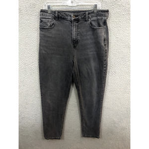 American Eagle Jeans Womens 14 Black Gray Denim Mom Jean Stretch Ladies 34x27.5